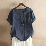 Nadine | Asymmetrical Button-Detail Blouse