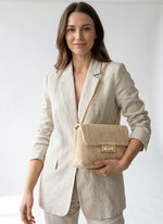 Boho Chic Woven Flap Bag Chain Detail