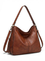 Convertible Leather Hobo Bag with Tassel Detail