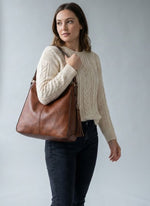 Convertible Leather Hobo Bag with Tassel Detail