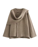 Honorine | Draped Collar Cape Jacket
