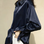 Lauriane | Satin Button-Down Shirt