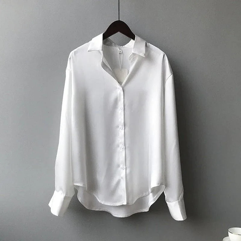 Lauriane | Satin Button-Down Shirt