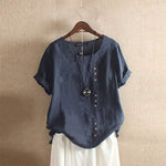 Nadine | Asymmetrical Button-Detail Blouse