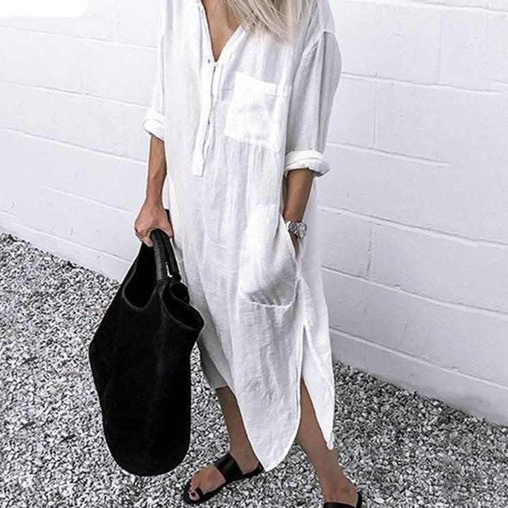 Élina | Relaxed Button-Up Shirt Dress