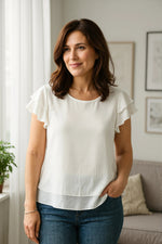 Mirela | Double-Layer Ruffle Blouse