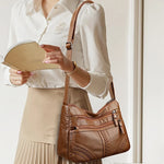 Harper | Multi-Pocket Leather Crossbody