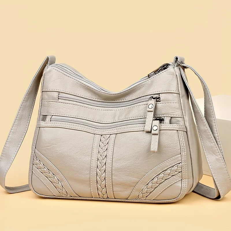 Harper | Multi-Pocket Leather Crossbody