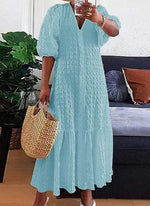 Solange | Elegant Textured Midi Dress
