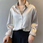 Lauriane | Satin Button-Down Shirt