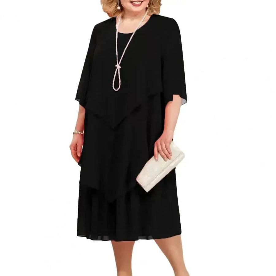 Veronique | Elegant Layered Midi Dress