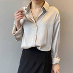 Lauriane | Satin Button-Down Shirt