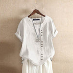 Nadine | Asymmetrical Button-Detail Blouse