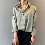 Lauriane | Satin Button-Down Shirt