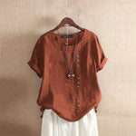 Nadine | Asymmetrical Button-Detail Blouse